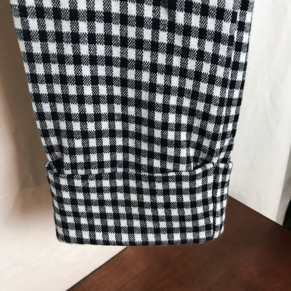 The Essential Crop Flare By Anthropologie Women's 2 Black & White Check Pants - Picture 6 of 11